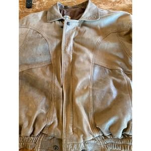 Men's Vintage bomber jacket Italian leather Size M
